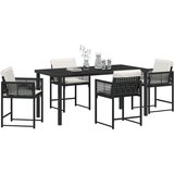 vidaXL Vrtni set za objed 5 pcs Crna poliratan | shoptok.hr
