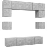  8-dijelni set TV ormarića siva boja betona konstruirano drvo | shoptok.hr