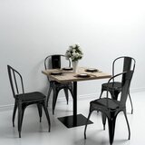 The Living Store Bistro miza iz mediapana in jekla 80x80x75 cm barva hrasta - Jedilna Miza, (21657015) | Shoptok.si