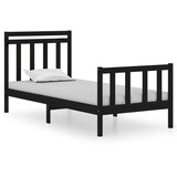  Okvir za krevet od masivnog drva crni 75 x 190 cm mali | Shoptok.si