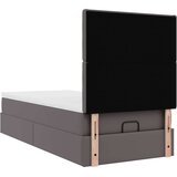 vidaXL Otomanski posteljni okvir z vzmetnico siv 80x200 cm um. usnje, (21608822) | Shoptok.si