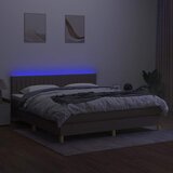 Krevet box spring s madracem LED smeđesivi 180x200 cm tkanina | shoptok.hr