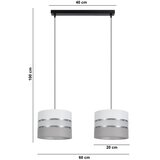  Luster na sajli CORAL 2xE27/60W/230V bela/siva | Eponuda.com
