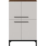 Germania Sivo-bež visoka kopalniška omarica v orehovem dekorju 60x34 cm Yonkers - Germania Cene
