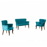 Atelier Del Sofa sofa i dve fotelje paris walnut wooden petrol blue cene