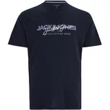 Jack & Jones Plus Majica 'JJALVIS' mornarsko plava / ljubičasta / bijela