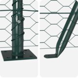 vidaXL Heksagonalna ograja Zelena 1x50 m Jeklo, Ograjne stebri z osnovnimi ploščami 13 kos Ø32mm 110cm Galvanizirano jeklo | Shoptok.si