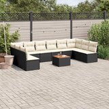 vidaXL 11-dijelni set vrtnih sofa od poliratana s jastucima crni | shoptok.hr