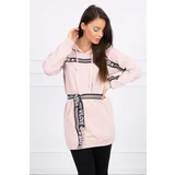 Kesi Dress decorated with tape with inscriptions dark powder pink