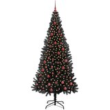  Božićno drvce s 300 LED svjetlima s stalakom Crna 210 cm PVC | shoptok.hr