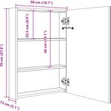  LED kupaonski ormarić s ogledalom boja betona 50 x 13 x 70 cm | shoptok.hr