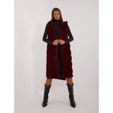 Fashion Hunters Burgundy winter fur vest with fastening