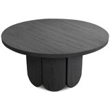 Woodman Črna okrogla mizica v hrastovem dekorju ø 78 cm Soft – | Shoptok.si
