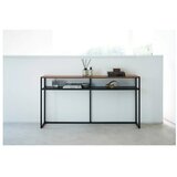 YAMAZAKI Črna/temno rjava stranska mizica v jesenovem dekorju 20,5x126 cm Tower – | Shoptok.si