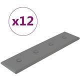  Zidne ploče od umjetne kože 12 kom sive 60 x 15 cm 1 08 m² | shoptok.hr