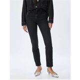 Koton High Waisted Jeans Slim Fit Straight Leg Buttoned Cotton - Slim Straight Fit Jean | Shoptok.si