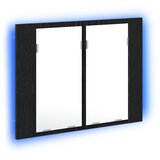 vidaXL LED ogledalo za kupaonicu crni ormar od hrastovine 60x12x45 cm drvo | shoptok.hr