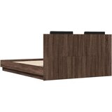  Posteljni okvir z vzglavjem in LED rjavi hrast 150x200 cm | Shoptok.si