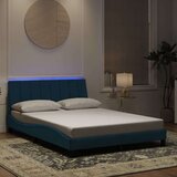  Okvir kreveta s LED svjetlima plavi 140 x 190 cm baršunasti | shoptok.hr