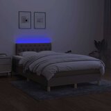  Krevet box spring s madracem LED smeđesivi 120 x 200 cm tkanina | shoptok.hr