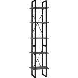 Furnova Knjižna omara 5-nadstropna siva 40x30x175 cm inženirski les, (21951058) | Shoptok.si