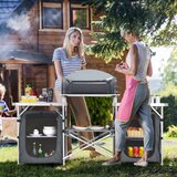  Sklopiva kuhinja za kampiranje s torbom za nošenje, aluminijska putna kuhinja, ormar za kampiranje, ormar za šator, siva | shoptok.hr