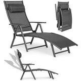 MULTIGARDEN sklopiva baštenska ležaljka za plažu sa podesivim naslonom i čeličnim ramom, gray, Cene