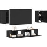 vidaXL Set TV omaric s polico 4 pcs Črni hrast 80 x 30 x 30.5 cm | Shoptok.si