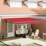 vidaXL Avtomatska retraktibilna tenda Rdeča 450x300 cm, Zamenjava tkanine tende za okvir 4.5x3 m Rdeča Cene