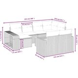  11-dijelni set vrtnih sofa od poliratana s jastucima sivi | shoptok.hr