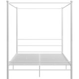  Okvir za krevet s nadstrešnicom bijeli metalni 160 x 200 cm | Shoptok.si