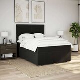 vidaXL Box spring postelja z vzmetnico črna 140x200 cm blago | Shoptok.si