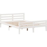 vidaXL Knjižna postelja brez vzmetnice bela 150x200 cm trdna borovina | Shoptok.si