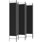 Sobna pregrada s 6 panela crna 240x220 cm od tkanine | shoptok.hr