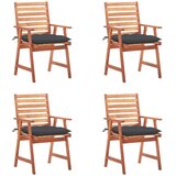 Maison Chic Zunanji Jedilni stoli - Vzorci stoli 4 kosi z blazinami trden akacijev les A2107, (22030446) | Shoptok.si