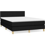 Maison Chic Box spring posteljni - Vzmetna postelja z vzmetnico črn 140x190 cm blago SL19295, (21885288) | Shoptok.si