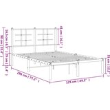 Metalni Kovinski posteljni okvir z vzglavjem črn 120x190 cm | Shoptok.si