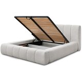 Bobochic Paris Svijetlo sivi tapecirani bračni krevet s prostorom za odlaganje s podnicom 140x190 cm Denali – | shoptok.hr