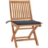 Maison Chic Vrtni stoli - Stol za vrt 2 kosa z antracitnimi blazinami trdna tikovina JS1373, (21877688) | Shoptok.si