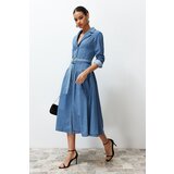 Trendyol Light Blue Denim Maxi Dress Cene