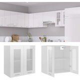 vidaXL Viseći stakleni ormarić visoki sjaj bijeli 60x31x60 cm iverica Cijene