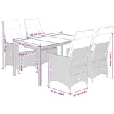  5-dijelni vrtni blagovaonski set s jastucima od poliratana crni | shoptok.hr