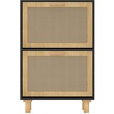 vidaXL Ormarić za cipele crni 52 x 25 x 80 cm drvo i prirodni ratan | shoptok.hr