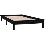  LED okvir kreveta crni 75 x 190 cm mali od masivnog drva | shoptok.hr