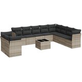  11-dijelni set vrtnih sofa poliratan s jastucima svijetlosivi | shoptok.hr