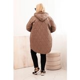 Kesi Włoski Women's Plus Size quilted jacket with a hood and the inscription HOPE fango | shoptok.hr