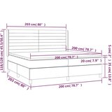  Box spring postelja z vzmetnico LED temno siva 200x200 cm žamet, (20724764) | Shoptok.si