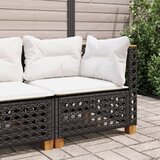 Maison Chic Vrtni kotni kavč - Zunanji kavč z blazinami črn poli ratan, (22040982) | Shoptok.si