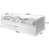 MID.YOU Raztegljiva Postelja Melinda, Temno Siva, Masivno, 90x200 | Shoptok.si