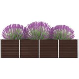  Dvignjeno cvetlično korito 320x40x77 cm pocinkano jeklo rjavo, (20618646) | Shoptok.si